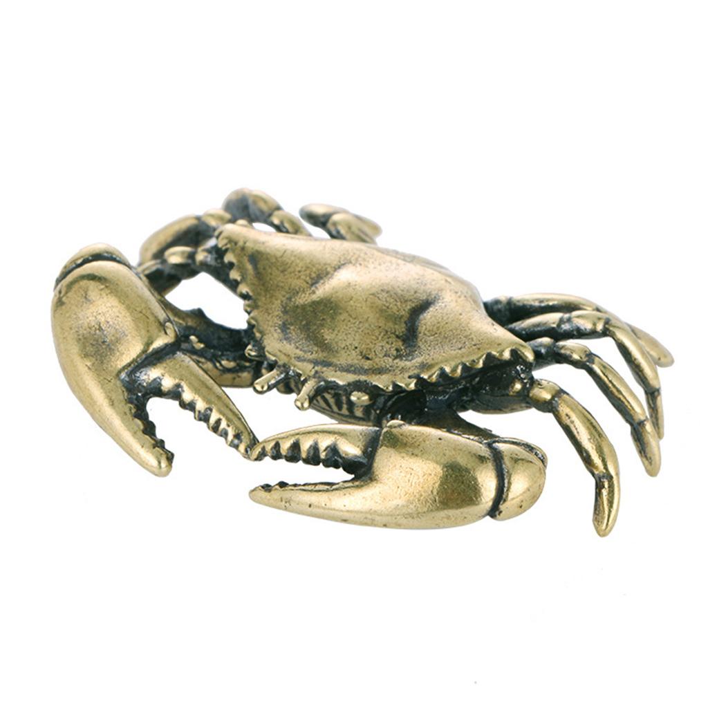 Elegant Brass Crab Sculpture Lifelike Detailing Crab Statue for Collectors and Decoration Enthusiasts Desk Accessory