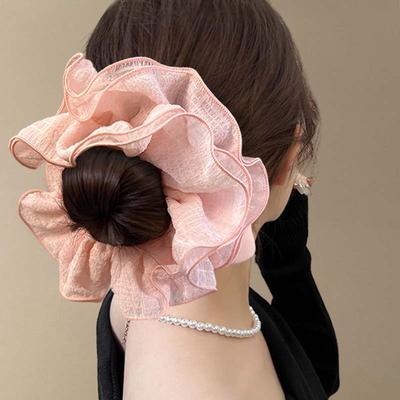 Korean Solid Color Large Hair Scrunchies for Women Fashon Sweet Elastic Hair Ties Ponytail Holder Headwear Hair Accessories