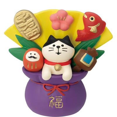 Decor Corporation Concombre Lucky Treasure Bag Cat Size: Approx. W7.2 D3.7 H6.8 ZCB-35253