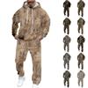 Men's Casual And Personalized Printed Long-sleeved Hooded Sweatshirt, Men's Sports Sweatshirt And Sweatpants Two-piece Set