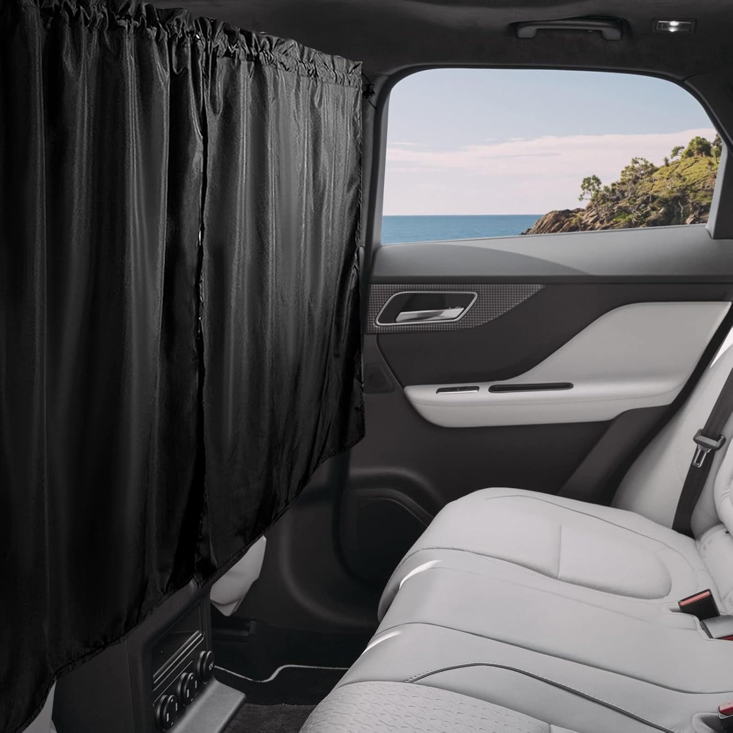 

Privacy Curtain Universal Car Divider Between Rear Seat Auto Blackout Sun Shades Side Window Covers Accessories for Travel Camping Nap Sleeping 1Pc