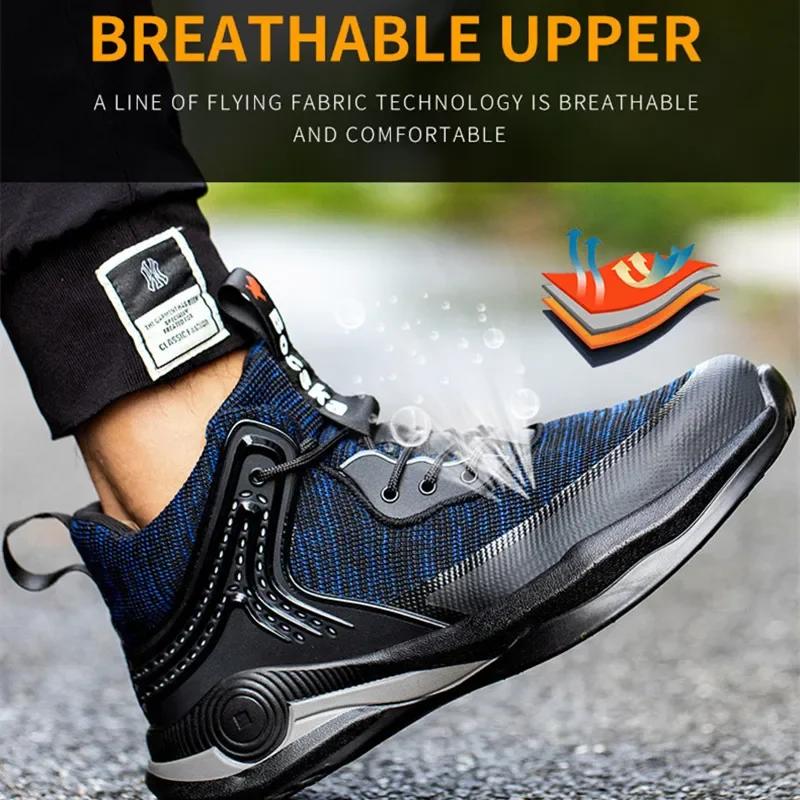 Ultra Light Safety Shoes 48 Work Sneakers with Steel Toe Cap Anti Puncture Work Safety Shoes for Men Work Boots Industrial Shoes