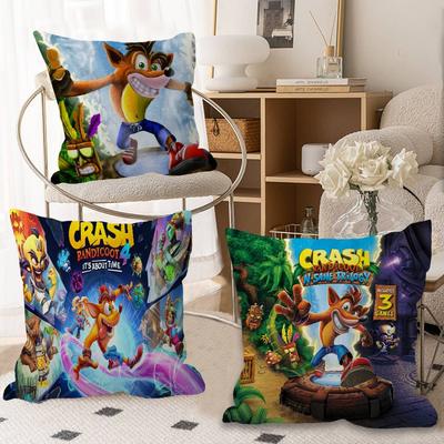 Fronhas de Travesseiro C-Crash B-Bandicoot para Videogame Roupa de Cama Decorativa para Casa Capa de Almofada Decorativa para Casamento Capa de Almofada Super Macia
