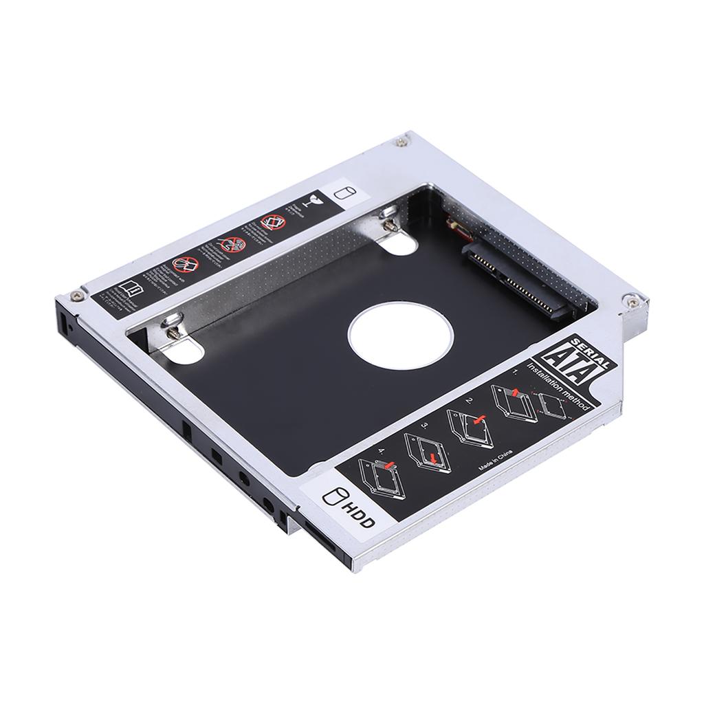 12.7mm Aluminum SATA HDD SSD Enclosure Hard Disk Drive Bay Caddy Optical DVD Adapter for Laptop