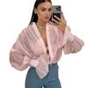 Spring 2025 Women's European and American Loose Lantern Sleeve Top