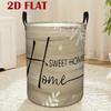 Dirty Laundry Basket, Wood Grain Bottom Floral English HOME Pattern, Storage Basket, Fiber, Suitable for Bedroom Laundry Room Dormitory Storage Basket