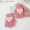 1 Pc Plush Warm Gloves, Loving Winter, Plush and Cute Split Fingers To Prevent Cold, Student Princess Style, Suitable for Cyclin