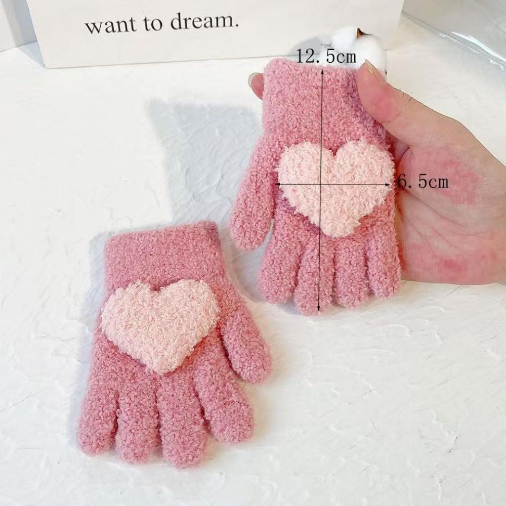 1 Pc Plush Warm Gloves, Loving Winter, Plush and Cute Split Fingers To Prevent Cold, Student Princess Style, Suitable for Cyclin