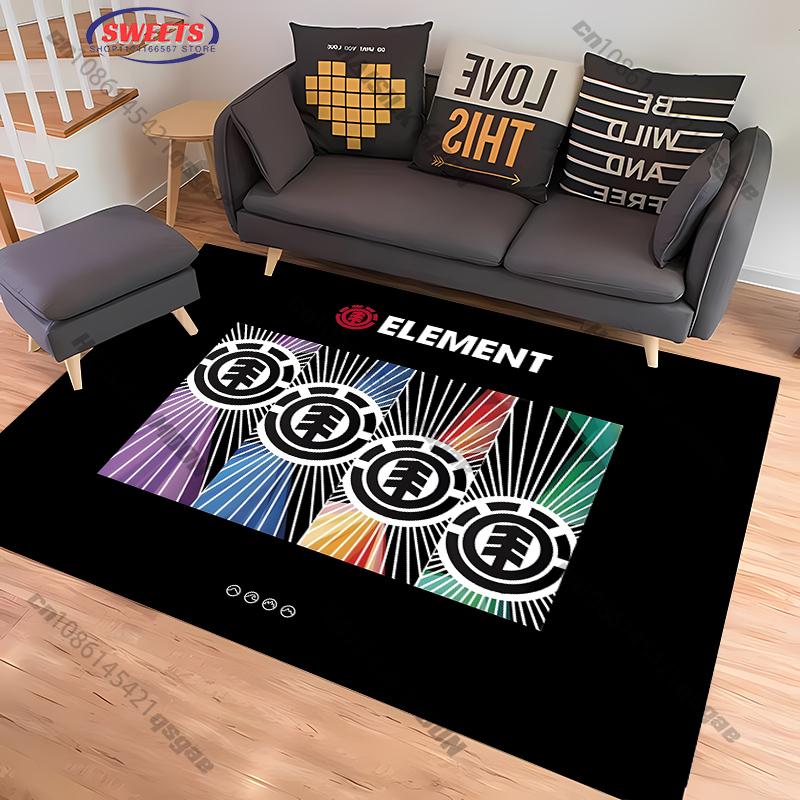 3D E Element Skateb0ards Boardsport Logo Themed Printed Carpet Modern Bedroom Living Room Sofa Decorative Rug Non Slip Mat Gift