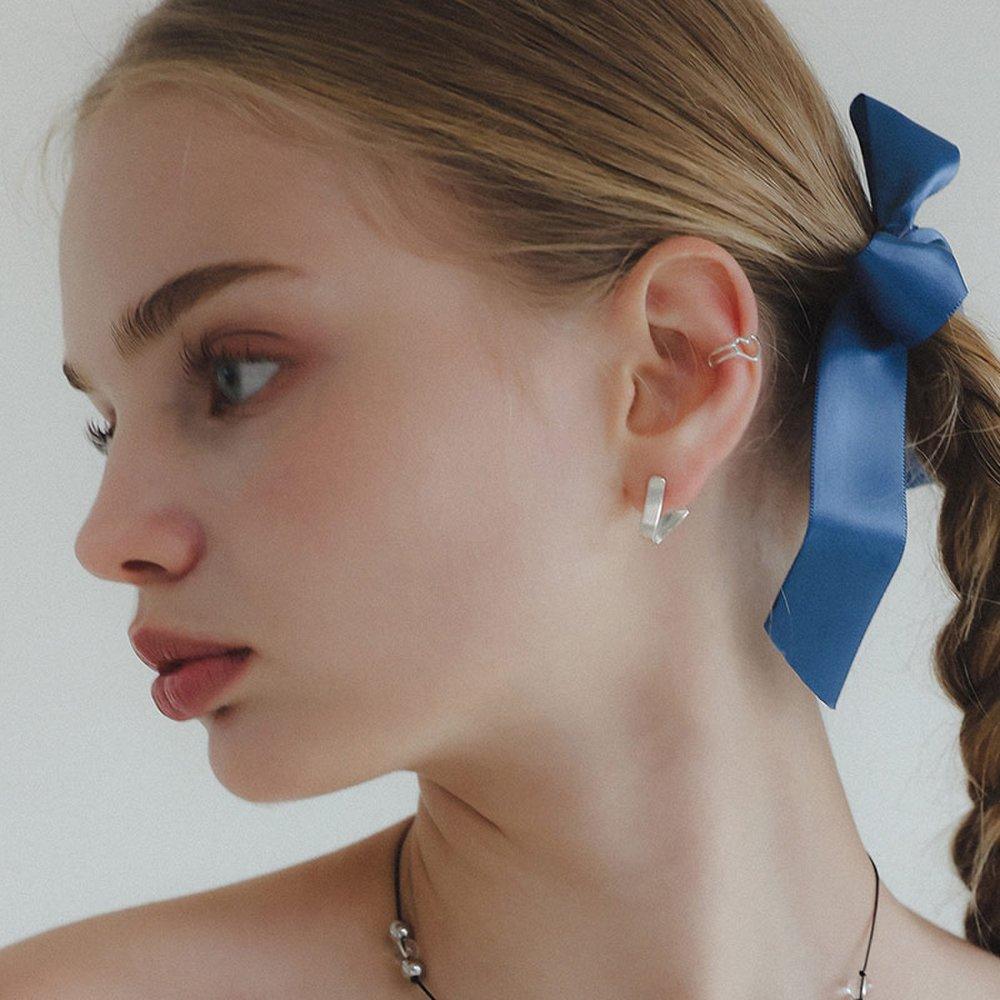 J.Lauren Open Heart Silver Ear Cuff M03941