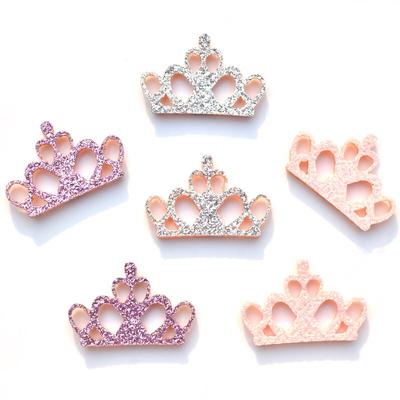 40Pcs Mixed Glitter Felt Pads Applique Crown Fabric Patches for Craft Clothes Wedding DIY Scrapbooking Accessories K28