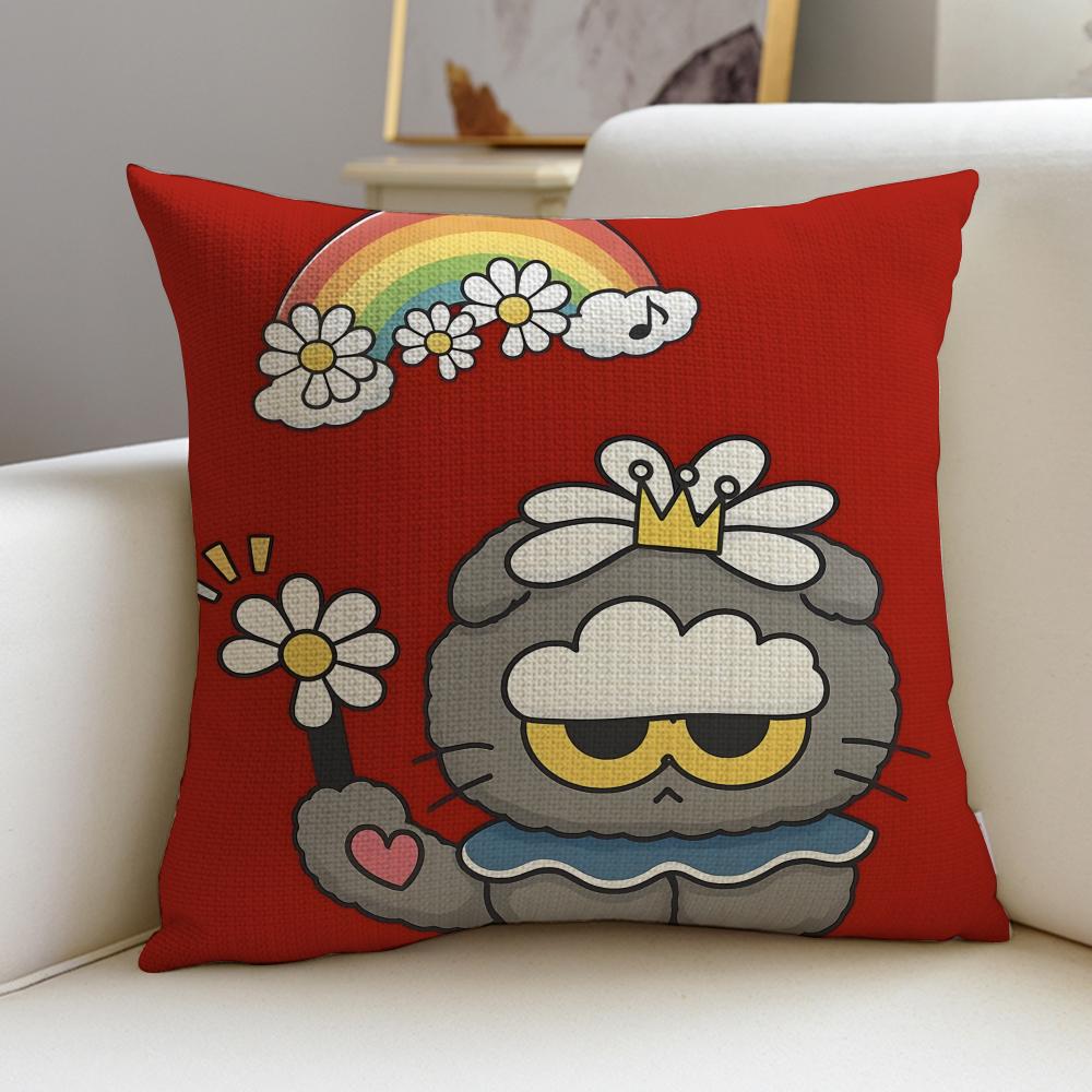 Friendly ZZOFRIENDSS Cushion Cover Breathable and skinfriendly linen pillowcase square removable and washable cushion