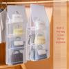 Double-Sided Hanging Organizer with Multi-Layer Storage for Bags - Dustproof and Foldable Leather Design