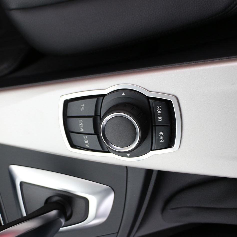 Aluminum Alloy Car Multimedia Panel Button Trim Cover for BMW 1 3 5 7 Series X1 X3 X5 X6 Interior Decorative Accessories