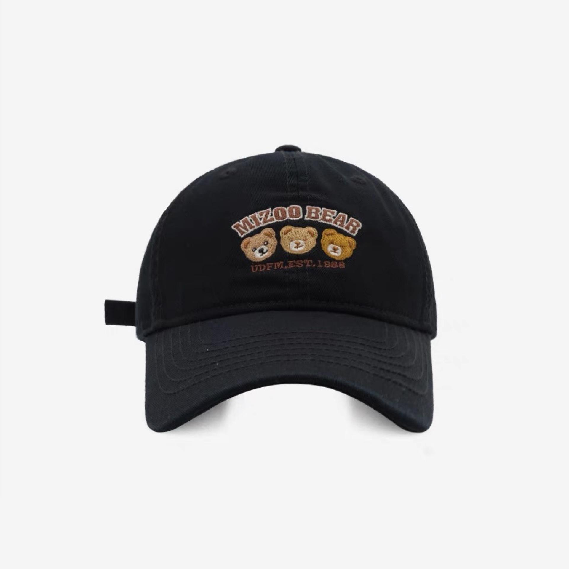 

Бейсболка с вышивкой медведя Женская Сладкая и Универсальная Спортивная Корейская Бейсболка Пара Студенческая Шапка с Открытым Лицом Adjustable