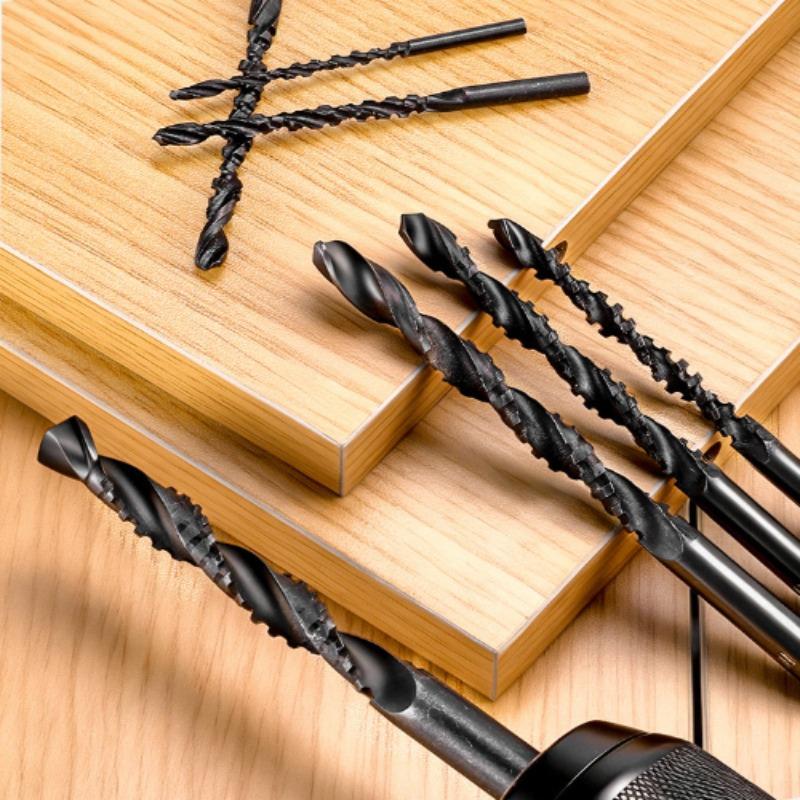 7PCS HSS Twist Drill Bits Set Drill Bit 3-10mm Serrated Grooving Spiral Jagged Saw Drill Bit Composite Drill Bits