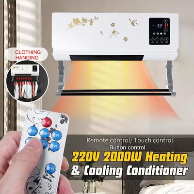 Air Conditioner Fan Heater for Home Winter Room Bathroom Clothing Dry Remote Control Air Conditioning 2000W 2-IN-1 New Wall Heater