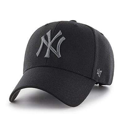 47brand CAP Baseball NY Logo One Size Fits Most Black Cap, Twill, Fall/Winter, Spring/Summer, (Approx. 55-61cm),