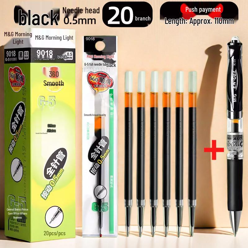 Morning Light G-5 Bullet Tip Click Pen Refill, 0.5mm - Black, Red, Blue