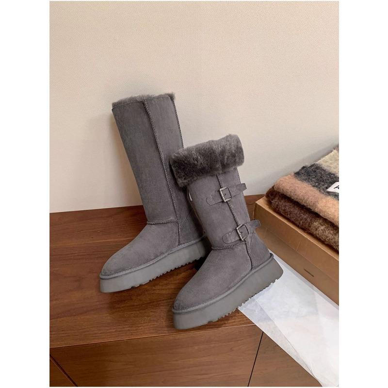 

Women s thick-soled winter belt buckle lightweight warm anti-cold padded snow boots non-slip wear casual sneakers high cotton boots 40 серый
