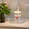 Creative Mini Betta Fish Glass Tank with Light for Desktop Decor, High-End Viewing, and Easy Maintenance.