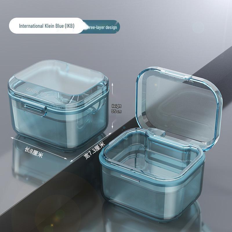Denture & Retainer Portable Storage & Cleaning Box