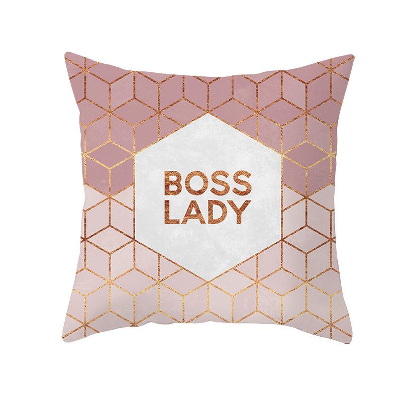 Geometric Sofa Pillow Cover Peach Skin Creative Home Office Cushion Cover Car Cushion