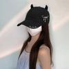 Eye Catching Sun Hat with Devil Horn Adjust Head Size Baseball Hat Girl Woman Outdoor Cycling Climbing Travel Hat
