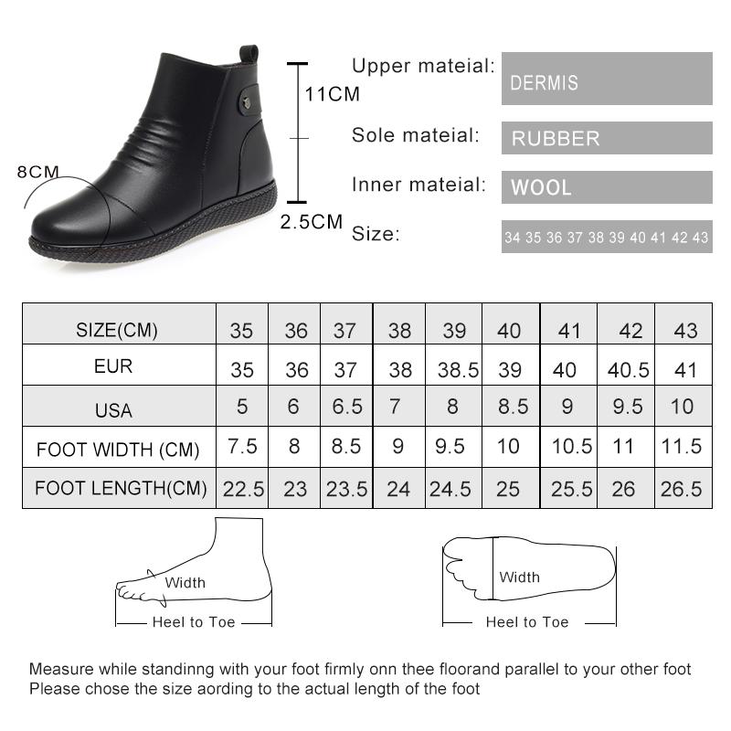 Fashion AIYUQI Snow Boots Women 2025 New Anti slip Genuine Leather Mother Boots Flat Large Size Wool Warm Women's Short Boots