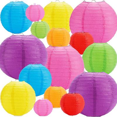Home Decor Hanging Lanterns Paper Lamp Ball Mid Autumn Festive Lanterns Round Paper Lanterns