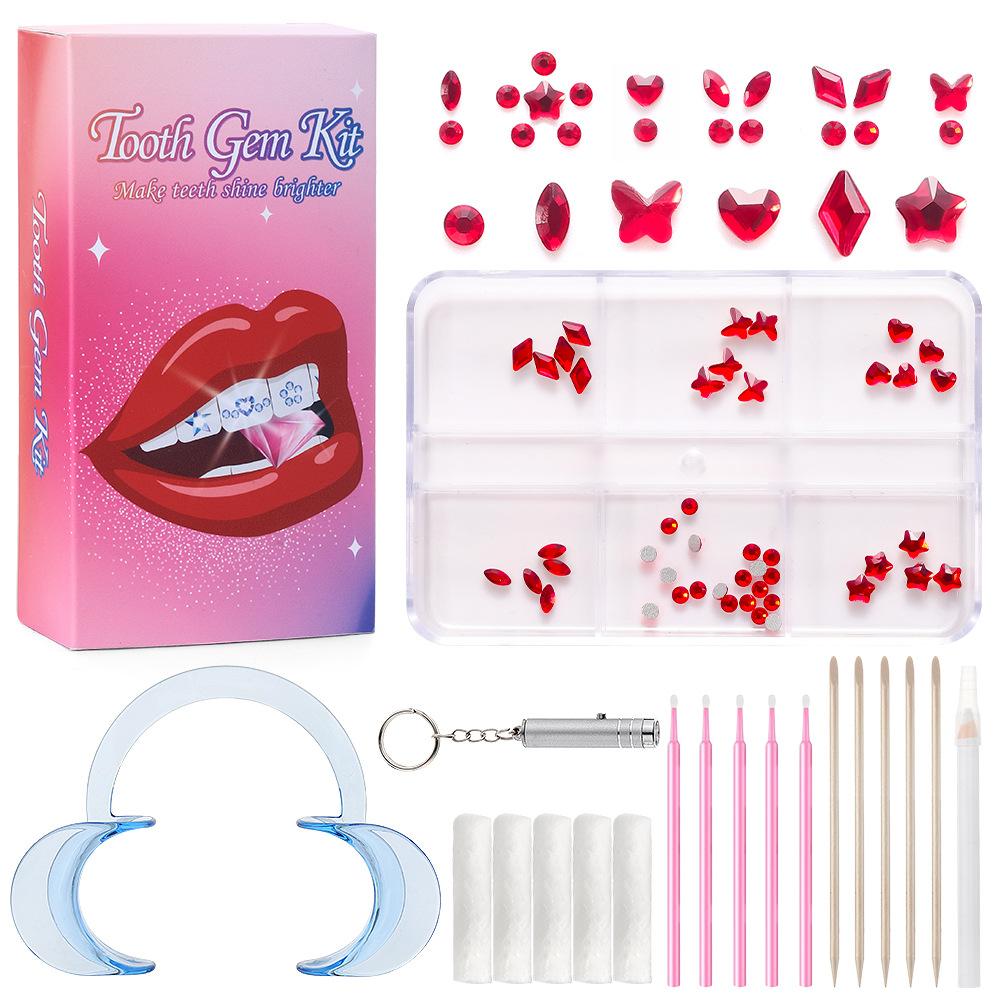 Dental Diamond Tooth Decoration, Tooth Diamond Tool Diy Set, Tooth Sticker, Diamond Love Horse Eye Decoration