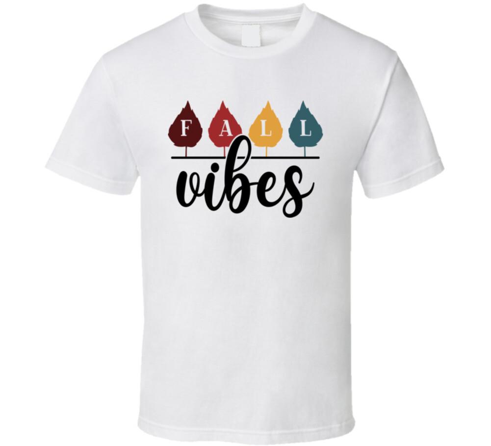 Cool Fall Vibes Trees T Shirt Unisex Autumn Season Tee Novelty Unisex T Shirt L