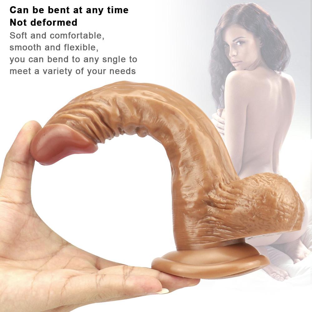 Brauner superweicher großer Dildo für Lesben, realistischer kleiner gefälschter Penis, Analplug, Sexspielzeug für Erwachsene, Dragon Dildo Shop