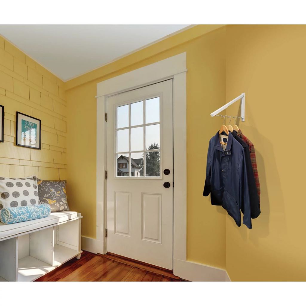 Wall Mounted Foldable Clothes Rack With Abs Construction For Home And Apartment Storage