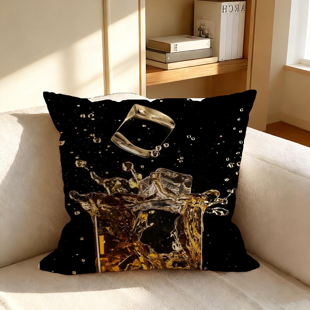 Cushion Cover Nordic Style Natural Linen Pillow Cover Durable Washable Pillowcase for Home Bedroom Sofa P Bar Wine Glass