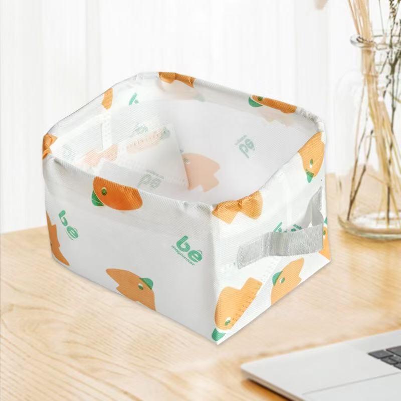 Cotton Linen Foldable Waterproof Desktop Storage Basket