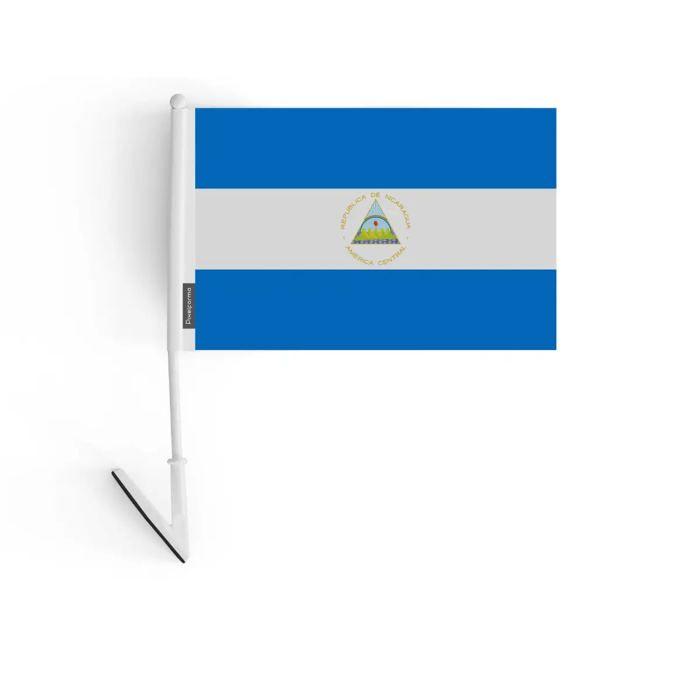 Drapeau Adhésif - Nicaragua - 14 X 21 Cm - 5 Pièces - Polyester - Léger - Recto/verso