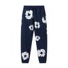 Completo Felpa con Cappuccio e Jogger Unisex Oversize con Stampa Floreale Fodera Calda in Pile Streetwear Invernale