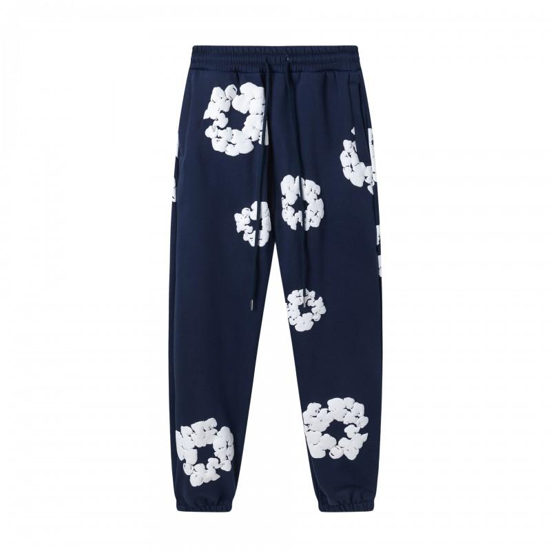 Completo Felpa con Cappuccio e Jogger Unisex Oversize con Stampa Floreale Fodera Calda in Pile Streetwear Invernale