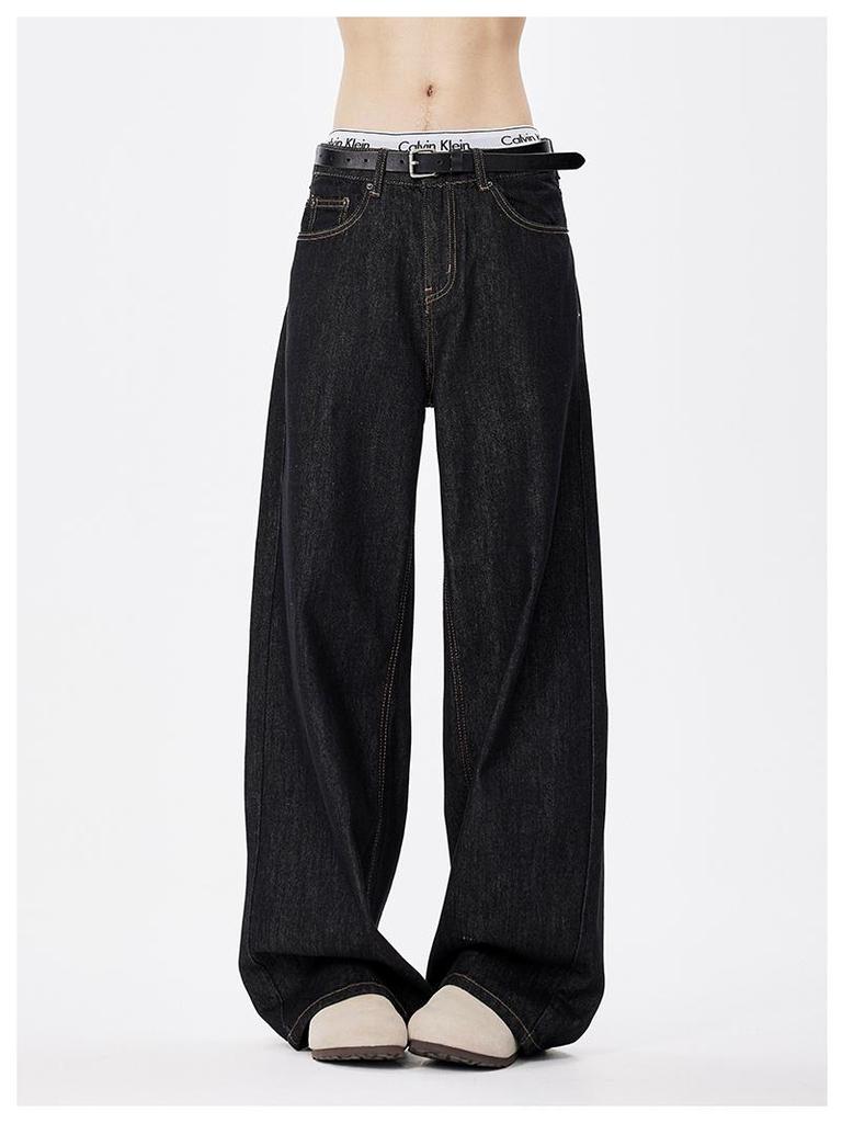 Men's American Retro Wide-Leg Jeans - Trendy, Loose-Fit, Straight Casual Trousers