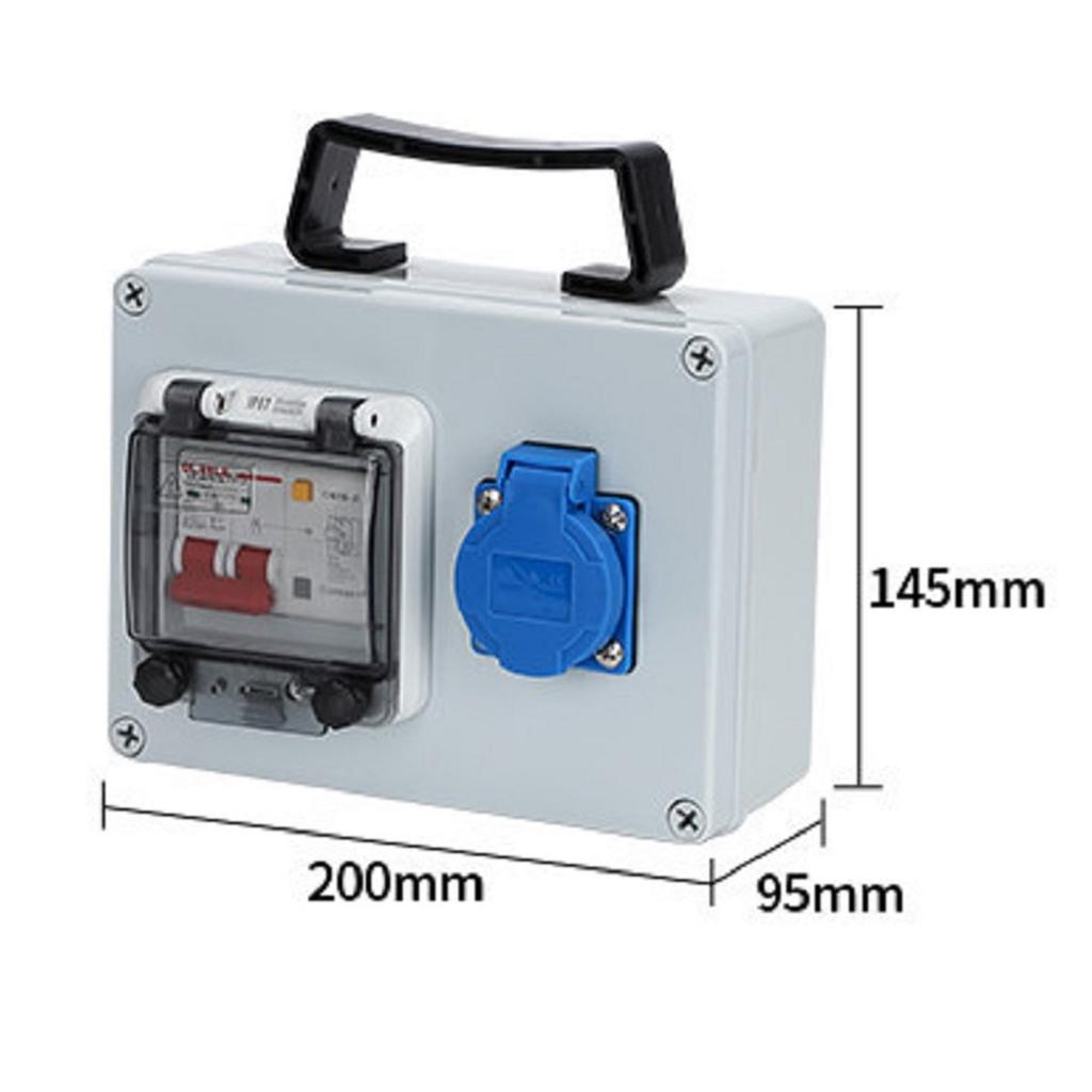 Wall Mounted Construction Power Distributor 10A 250V 2P with Switch and Waterproof Connector Suitable for Circuit Protection