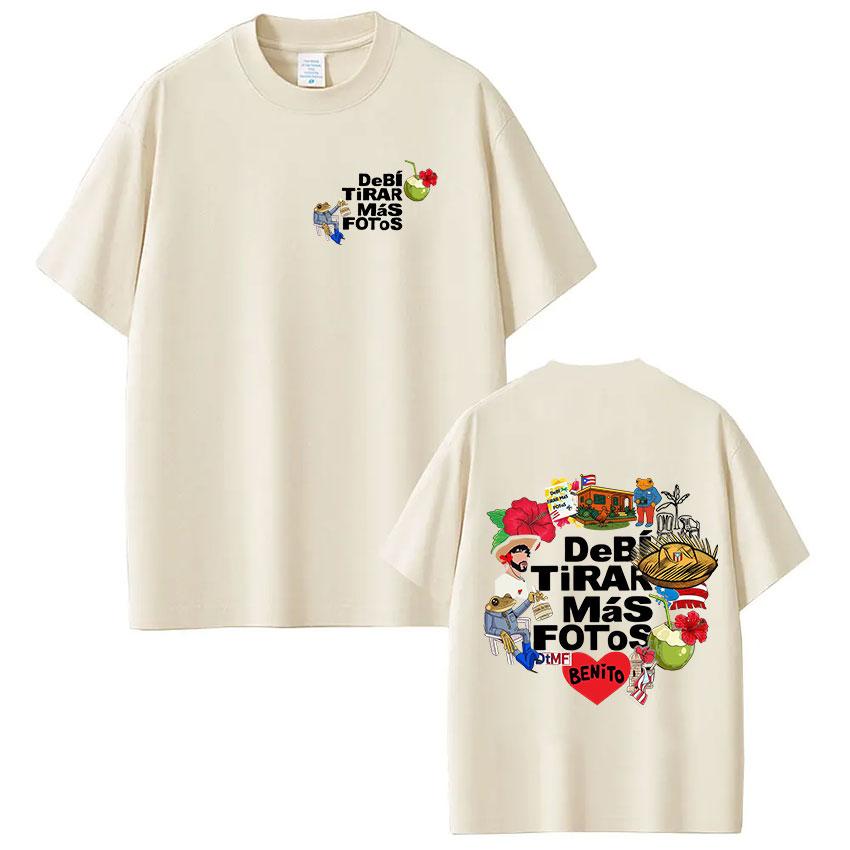 

Retro Rapper Bad Bunny Album Should Take More Photos 2026 DTMF Tour Luxury Hiphop Fashion Unisexs Womens Pure Cotton Tee 2XL