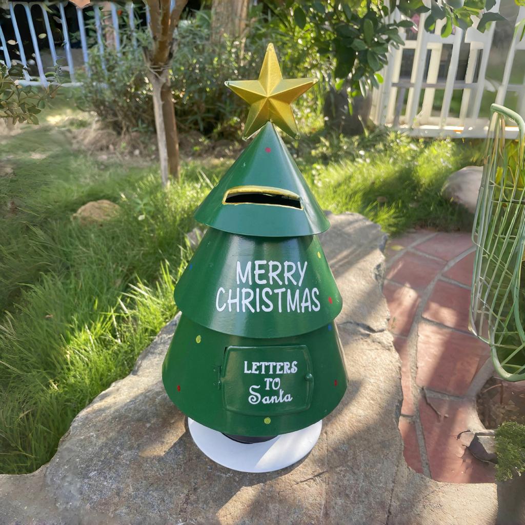 Christmas Wrought Iron Christmas Tree Mailbox, Christmas Furniture And Garden Decorations