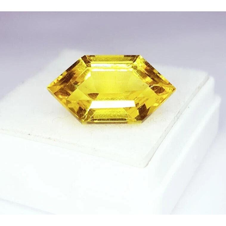 8-10 Ct Natural Yellow Sapphire Fancy Hexagon Fabulous Certified Loose Gemstone