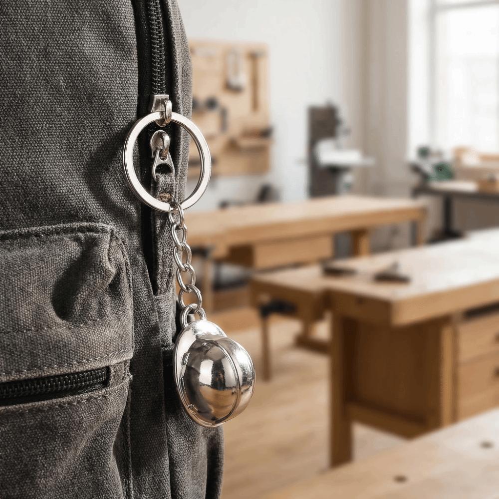 Creative Safety Helmet Keychain Funny Bag Hanging Best Wishes Hard Hat Pendant Key Decor