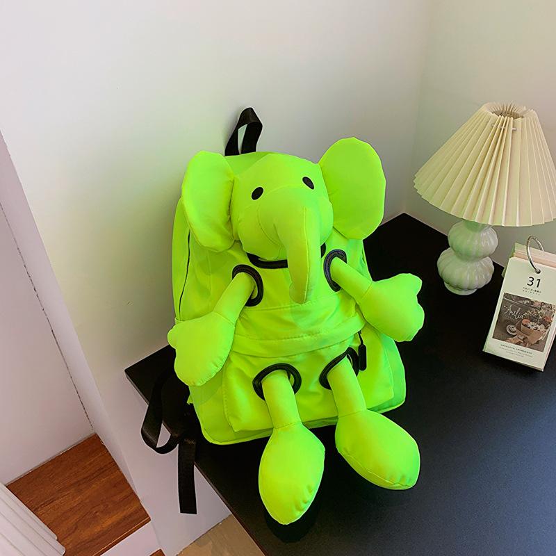 Cartoon Elephant Doll Backpack Female Large Capacity Student Backpack Female Travel Bag Doll