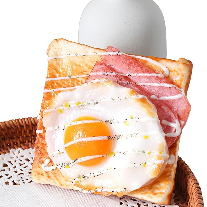 

[S.T.S.G] food samples toast bread fried egg model exactly like real display exhibition Promotion Goods Photography tools decoration shop cafe (bacon