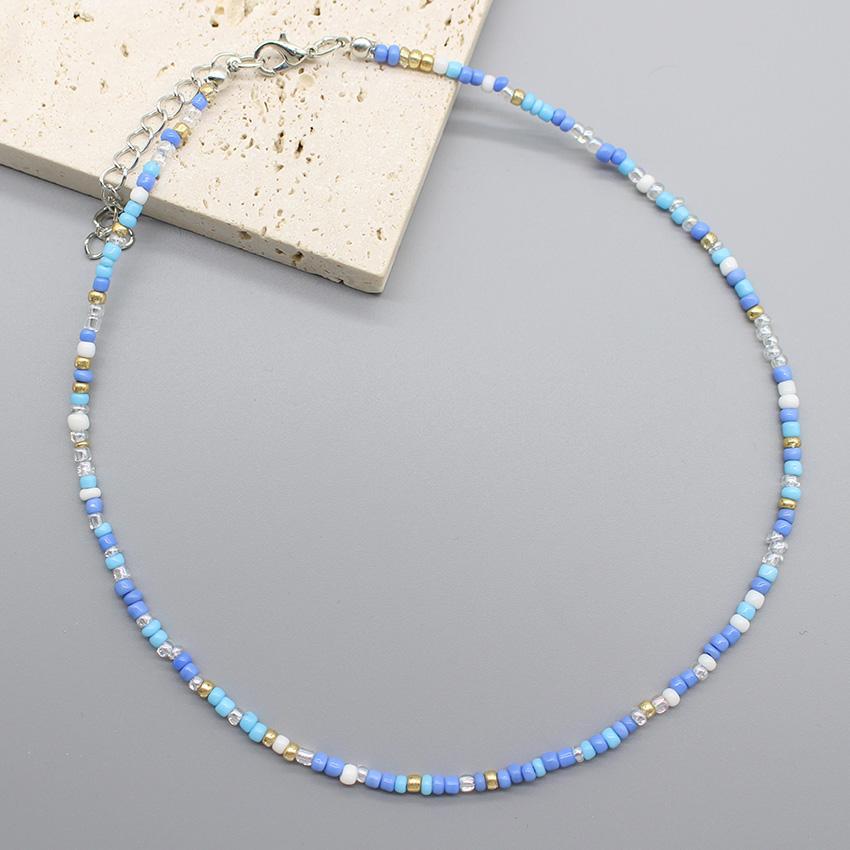 Simple Seed Beads Choker  Women Korean Fashion Charm Colorful Handmade Boho Collar Chain Neck Necklace Femme Jewelry  Gift