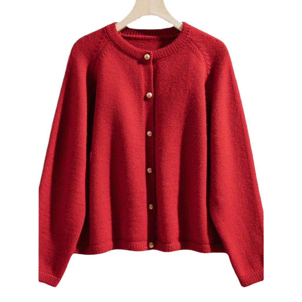 Spring Loose Knitted Cardigan for Women Spring and Autumn Casual Short Sweater Coat for Women