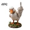 Artistic Home Ornaments Middle Finger Duck Figurine Angry Ornament Resin Handmade Decorative Statue for Garden Office Desktop Decor Collectible